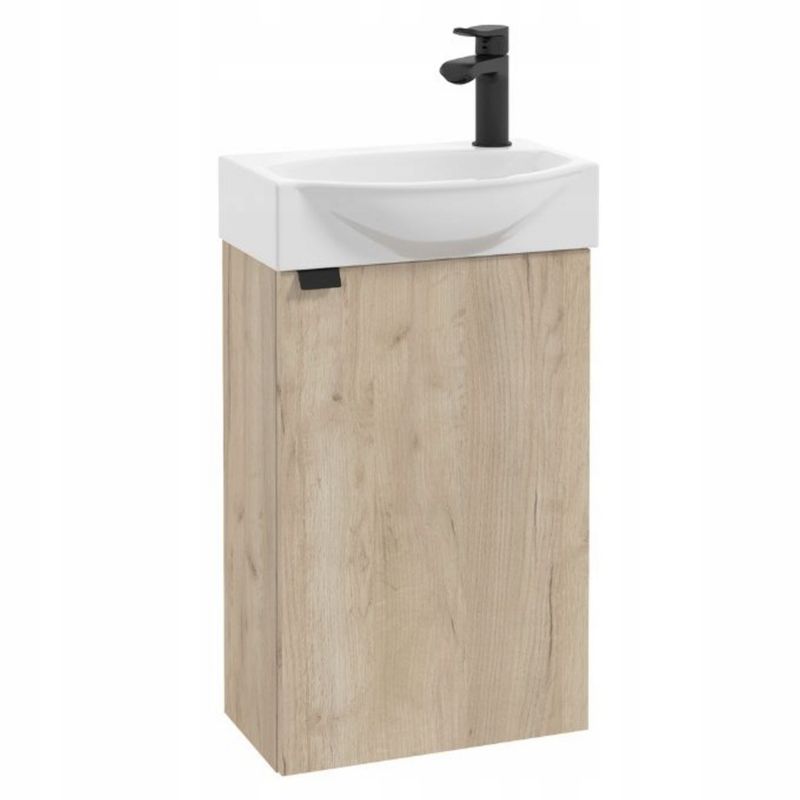 Szafka Łazienkowa Stamar z Umywalką 400 x 220 mm Wisząca Dąb Vicenza Jasny Mat 1 szt