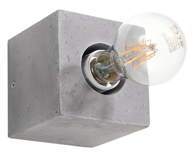 Kinkiet ścienny Sollux Lighting Ariz szary 1 x E27 x 60W IP20 wym: 10 x 10 x 10 cm - 1 szt.
