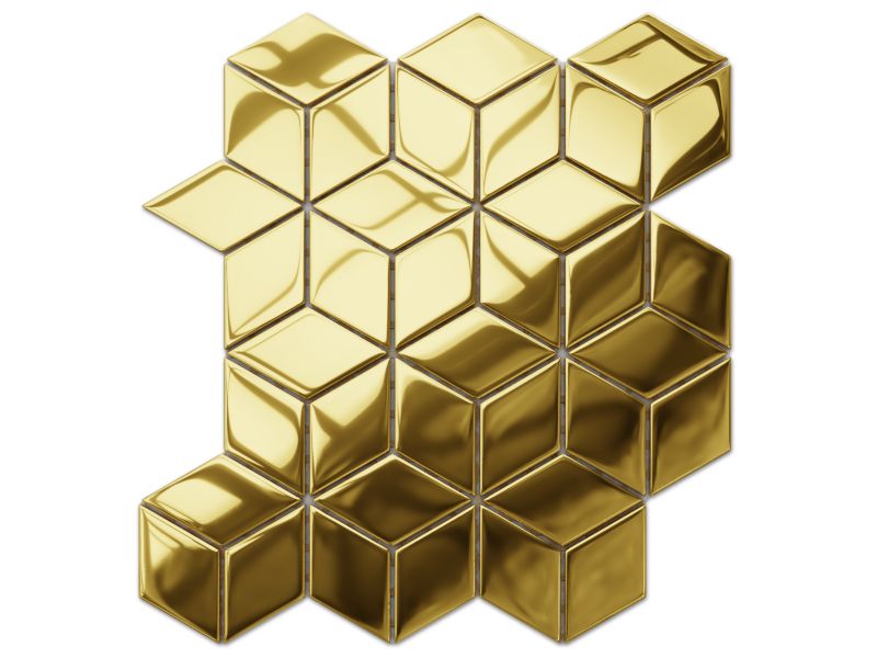 Mozaika szklana Ilcom romb diamond złota gold metallic 30.5 x 26.5 cm 1 szt.