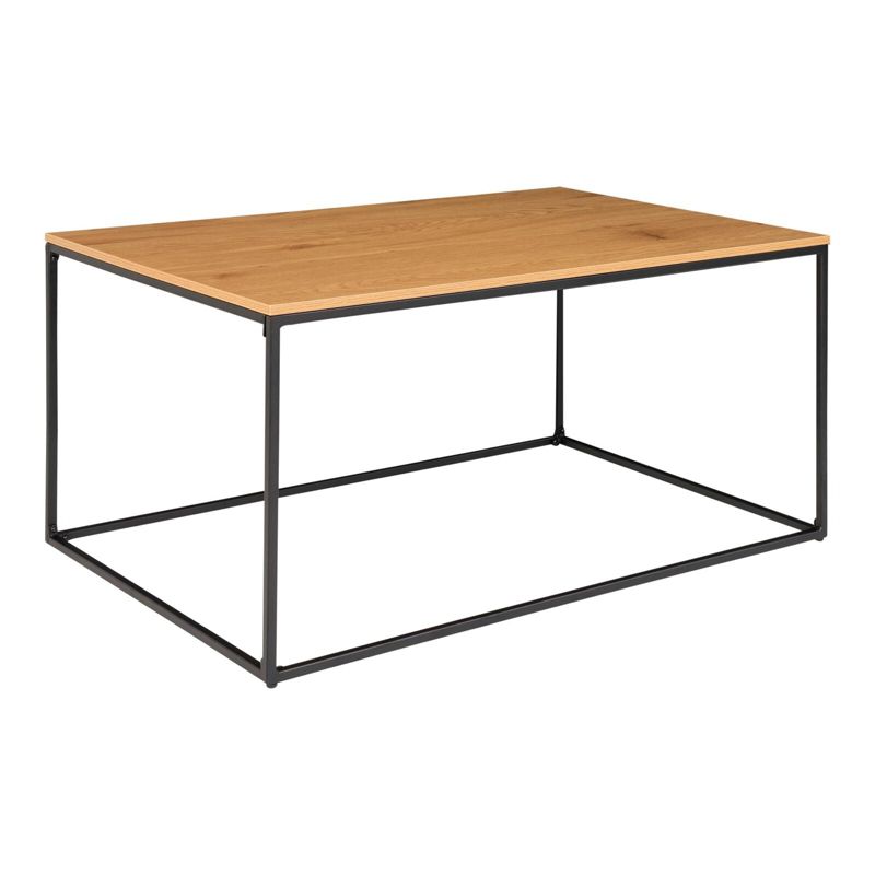 Stolik kawowy prostokątny Vita do salonu INTESI drewniany czarne nogi loftowy 90x60 cm 1 szt.
