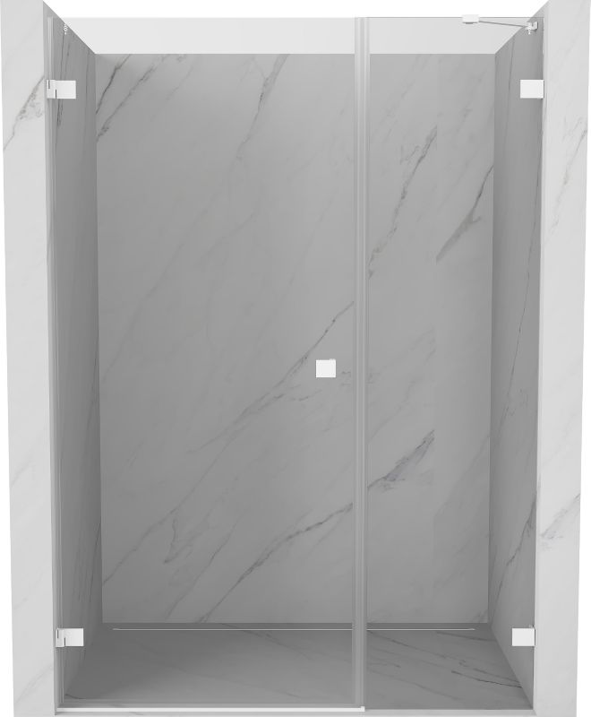 Drzwi uchylne prysznicowe Mexen Lunar-B transparentne białe 115x200 1 szt.