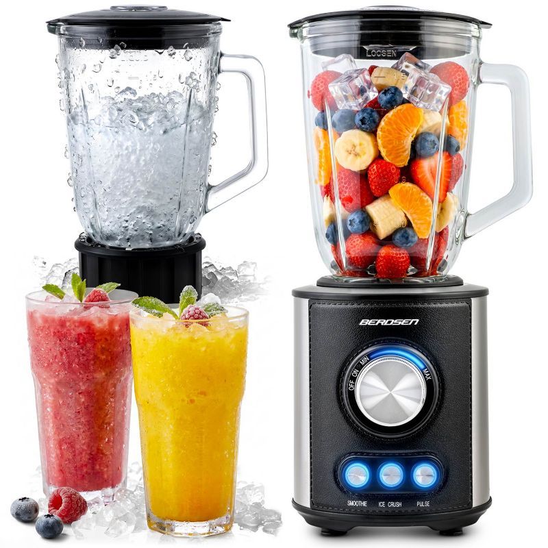 Duży blender Berdsen kielichowy szklany 800W 1,5l 1szt.