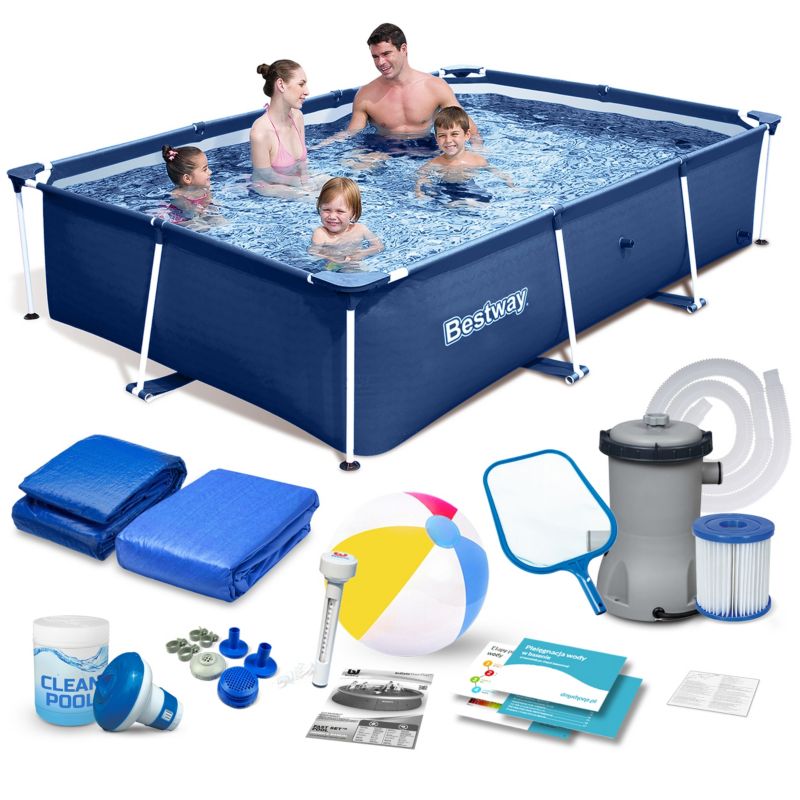 Basen ogrodowy stelażowy Bestway 259x170x61cm zestaw 56403N-15W1 1szt.