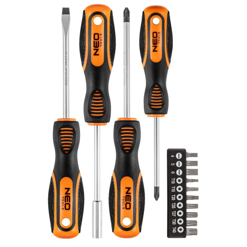 Wkrętaki i końcówki wkrętakowe NEO TOOLS zestaw 14 szt. 1 kpl
