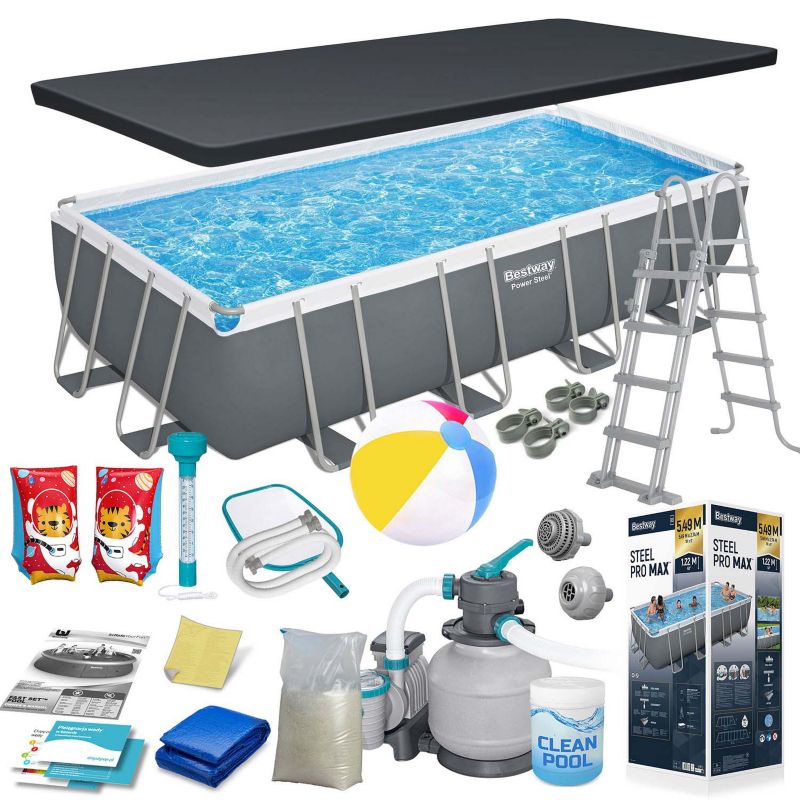 Basen stelażowy Bestway 56466 ogrodowy 549x274x122cm zestaw 18w1 1szt.