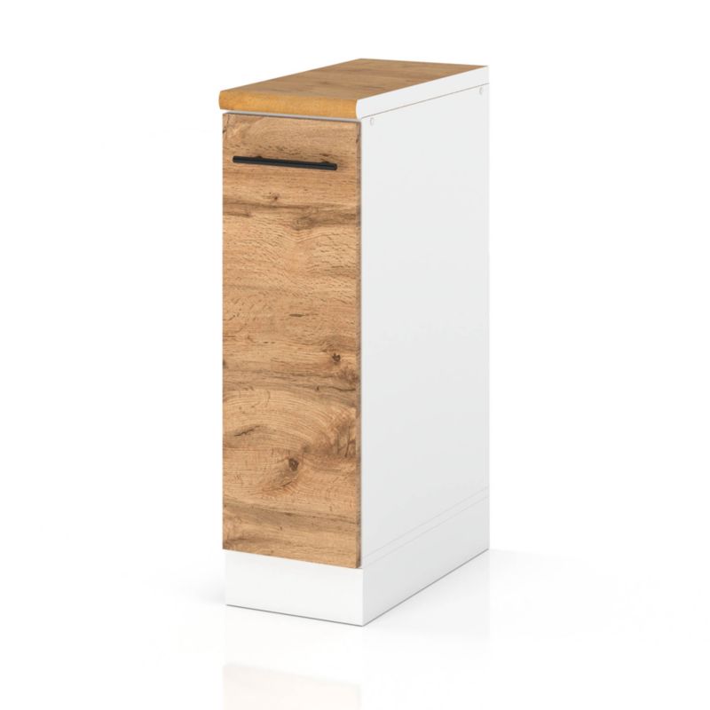 Szafka Kuchenna Hurtownia-Mebli Stojąca D20 sPremium 20cm Biały Mat Dąb Wotan 20x52x85 cm 1szt.
