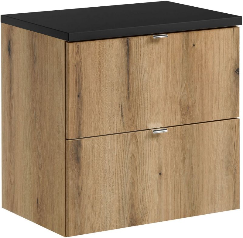 Szafka łazienkowa Comad Nova Oak/Black 60 cm wisząca z blatem dąb/czarny 1 szt.