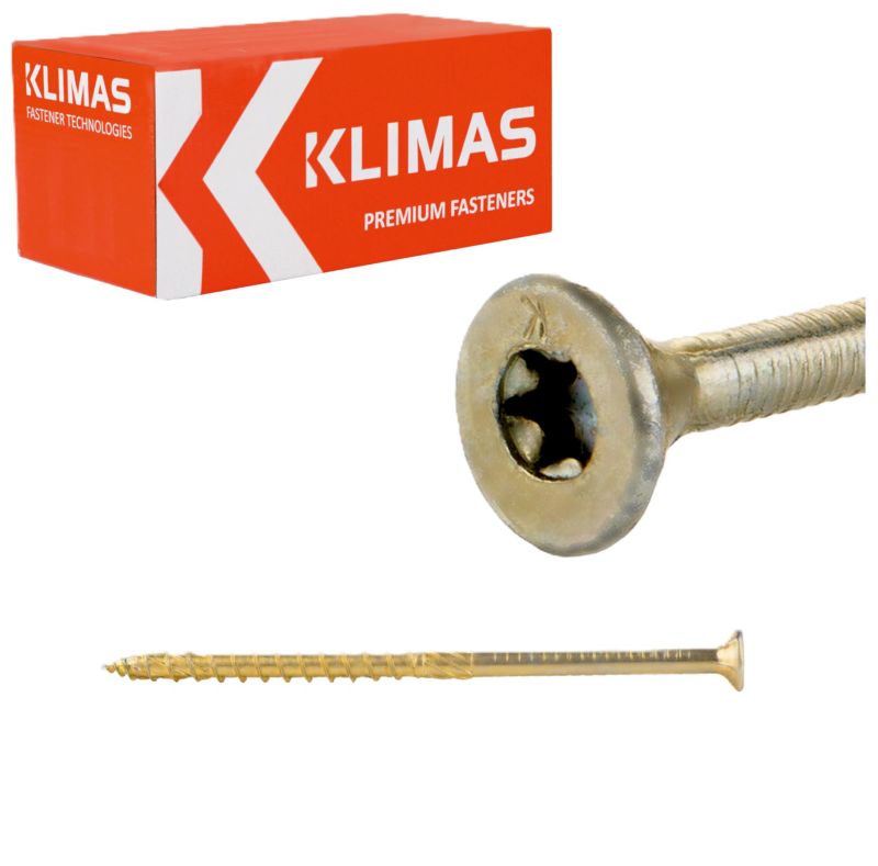 Wkręty do drewna konstrukcyjne Klimas WKCS 8x160 mm z łbem stożkowym 50szt