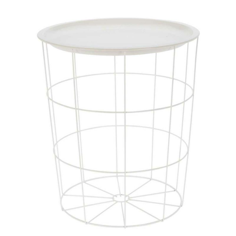 Stolik kawowy H&S Decoration metalowy biały 40x40 cm biały 1 szt.