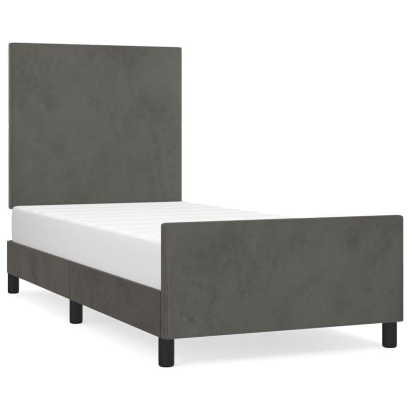 Łóżko tapicerowane WaszeMeble 100x200 cm ciemnoszare WM-3125618 1 szt.