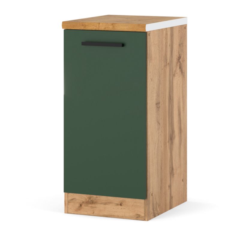 Szafka Kuchenna Hurtownia-Mebli Stojąca Blanka dolna D40 40cm Dąb Wotan Butelkowa Zieleń 40x47x85 cm 1szt.