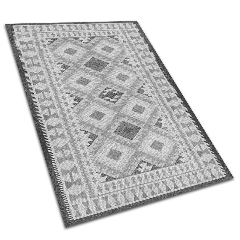 Dywan Na Zewnątrz Tulup 60x90 cm Odporny Na Warunki Atmosferyczne Szare romby 1 szt.