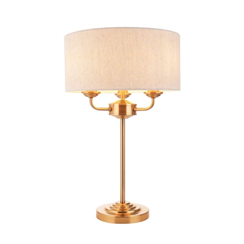 Lampa stołowa z abażurem Endon HIGHCLERE vintage mosiężna LED 7W 600lm IP20 - 1 szt.