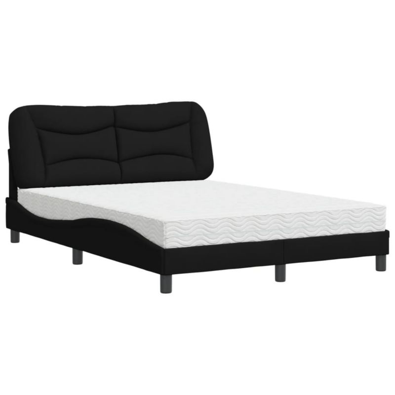 Łóżko tapicerowane WaszeMeble 140x190 cm czarne WM-3208529 1 szt.