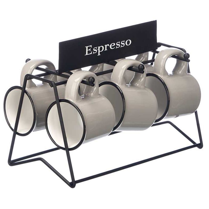 Zestaw filiżanek do espresso Vessia 6 szt. 100 ml 23,5x15x17 cm 1 kpl.