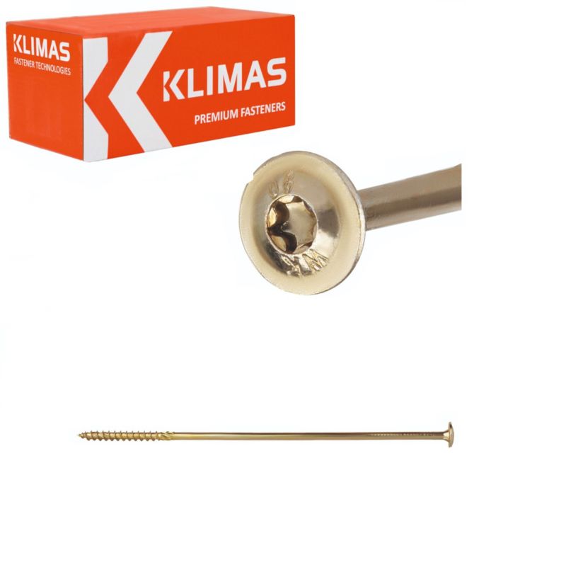 Wkręty ciesielskie Klimas WKCP 10x320 mm do drewna z łbem talerzowym 25szt