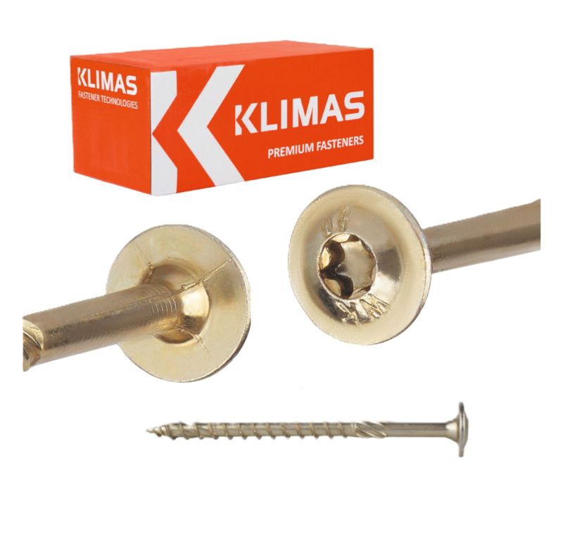 Wkręty ciesielskie Klimas WKCP 8x140 mm do drewna z łbem talerzowym 25szt