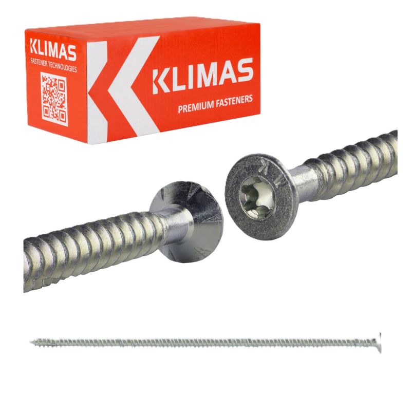 Wkręty do drewna konstrukcyjne Klimas WKFS 10x450 mm z pełnym gwintem 25szt
