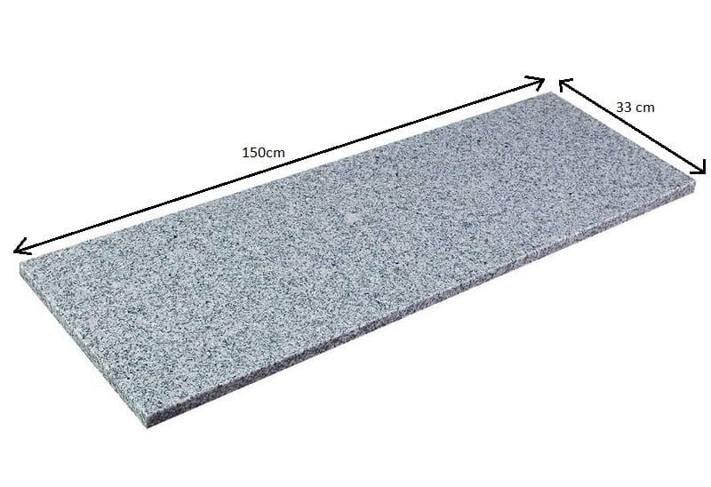 Stopnica granitowa Tiles szara płomieniowana G603 150x33x3 cm 1 szt.