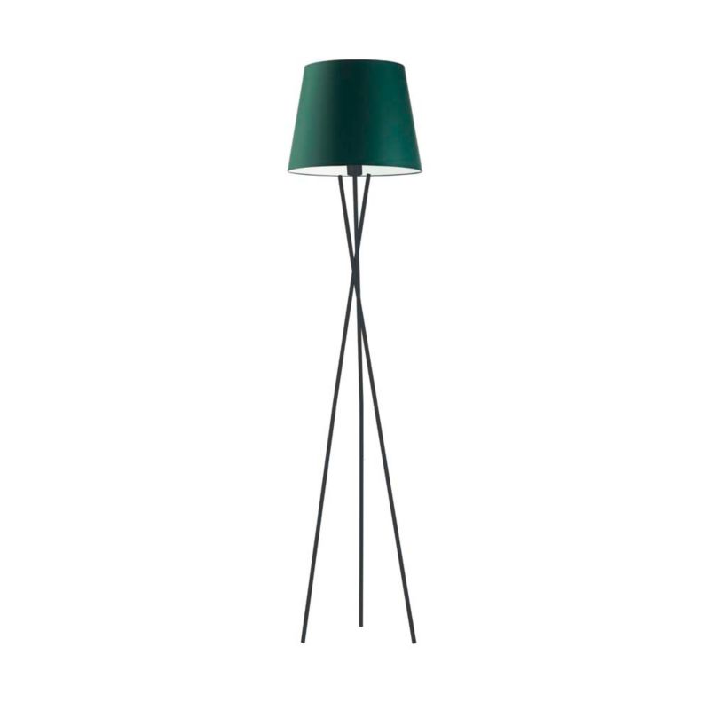 Lampa stojąca Volta Light Factory podłogowa trójnóg z abażurem butelkowa zieleń stożek MORIS 1szt.