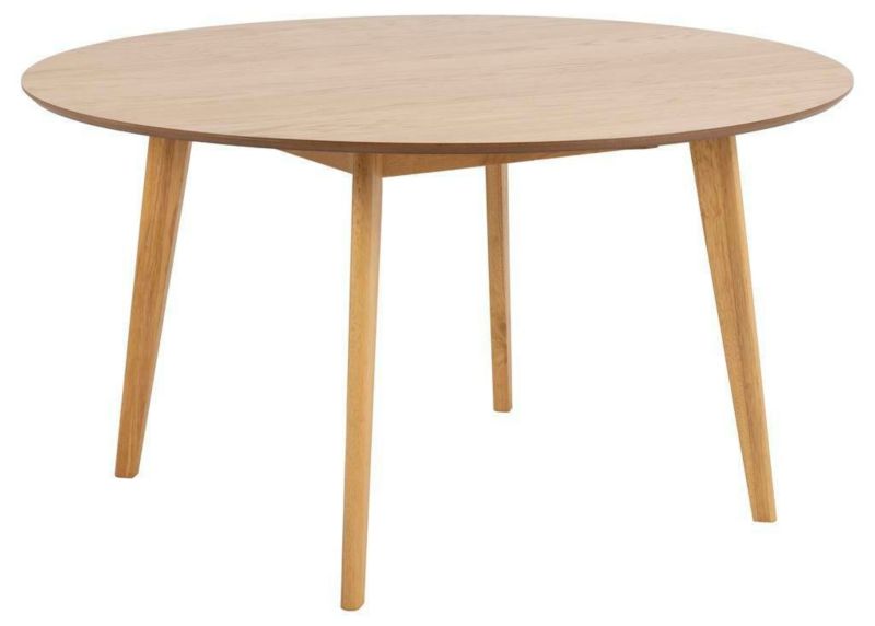 Stół Roxby ACTONA stół okrągły do jadalni naturalny dąb skandynawski minimalistyczny 140 cm 1 szt.