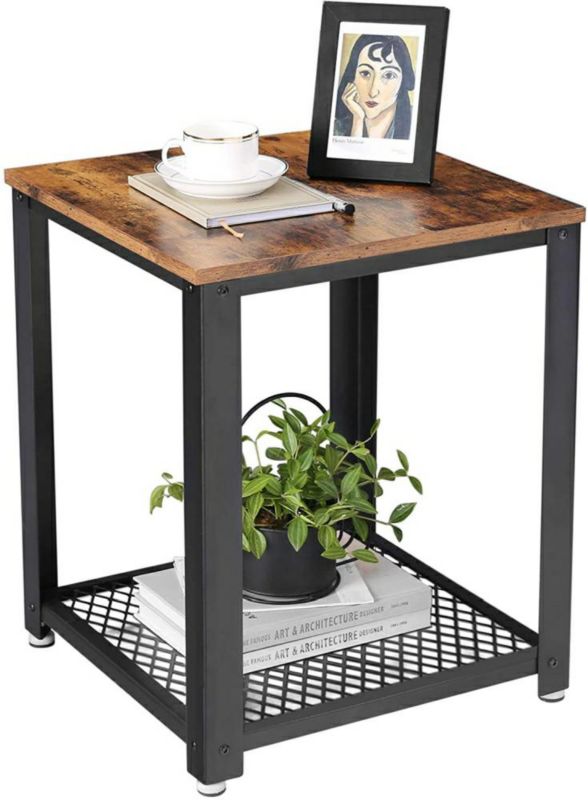 Stolik pomocniczy Songmics VASAGLE LOFT czarny/brązowy 45x45x55 cm 1 szt.