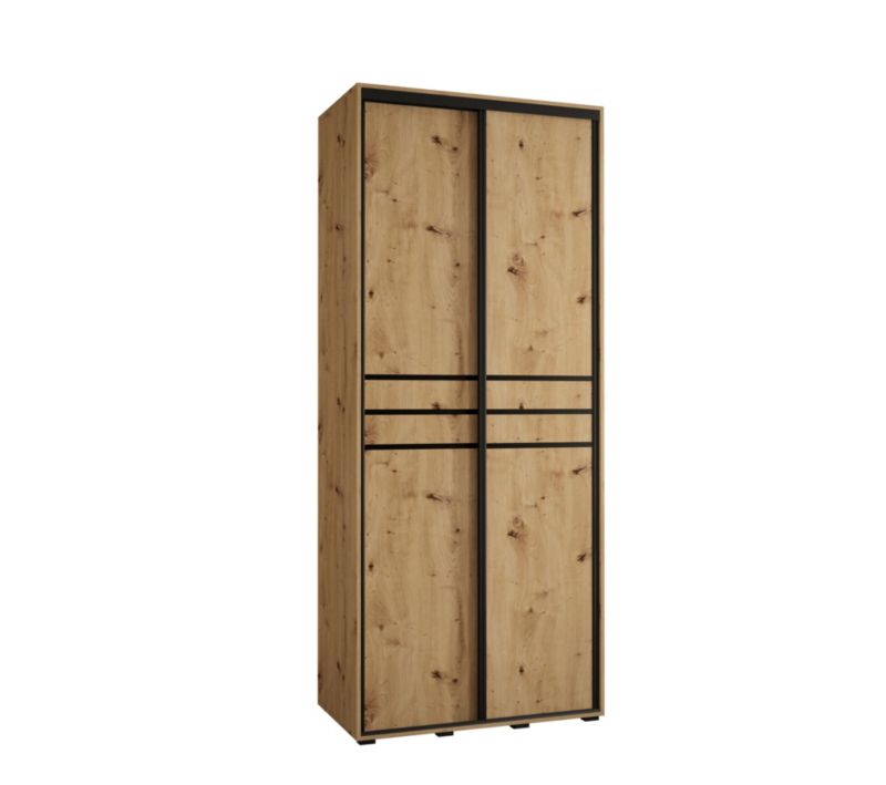 Szafa przesuwna Abiks DAVOS 10 wysoka szer.110cm artisan/artisan/czarny 1szt.