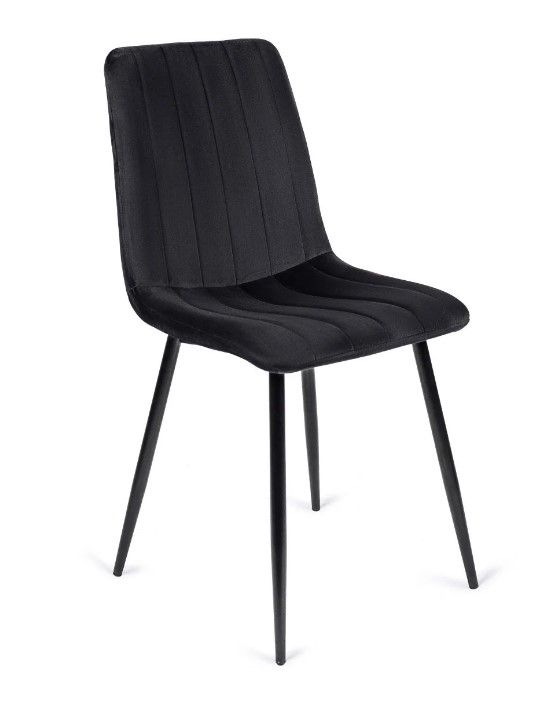 Krzesło Mebel Elite IBIS Tapicerowane Welurowe Kuchenne Do Jadalni Salonu Loft Czarne 1 szt
