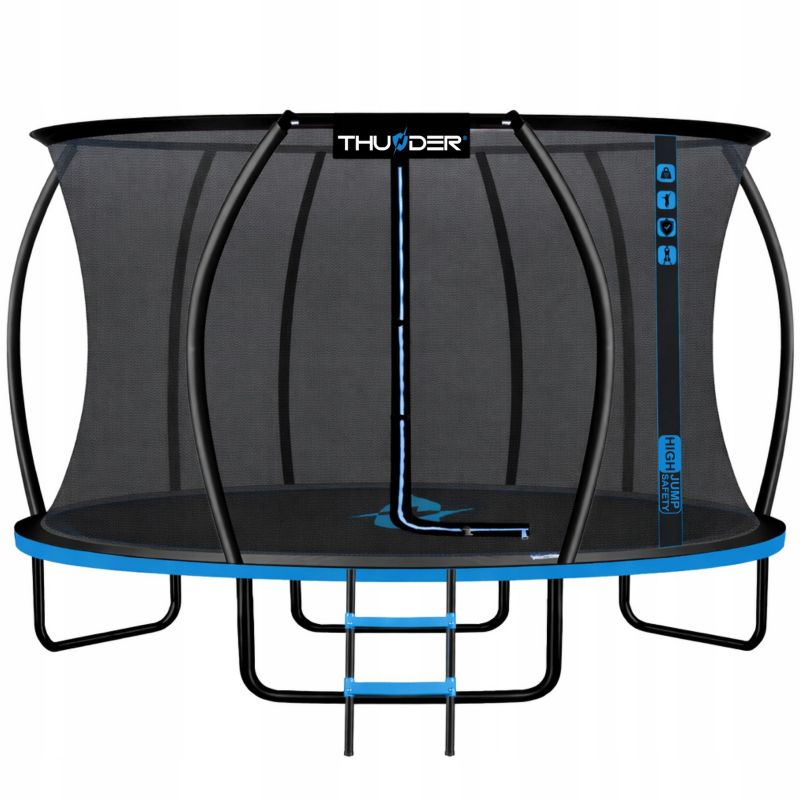 Trampolina ogrodowa THUNDER 12ft 366 cm z siatką i drabinką duża i bezpieczna 1szt.