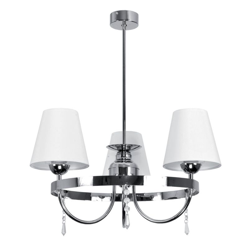 Lampa wisząca EDYLIT żyrandol 3xE27 kryształki chrom glamour do salonu DIANA BIANCO 2-072 1 szt.