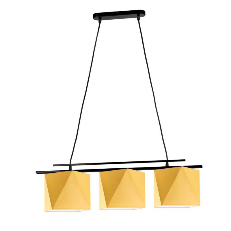 Lampa wisząca zwis Volta Light Factory żyrandol sufitowa z abażurami diament Musztardowy BARCELONA Z3 1szt.