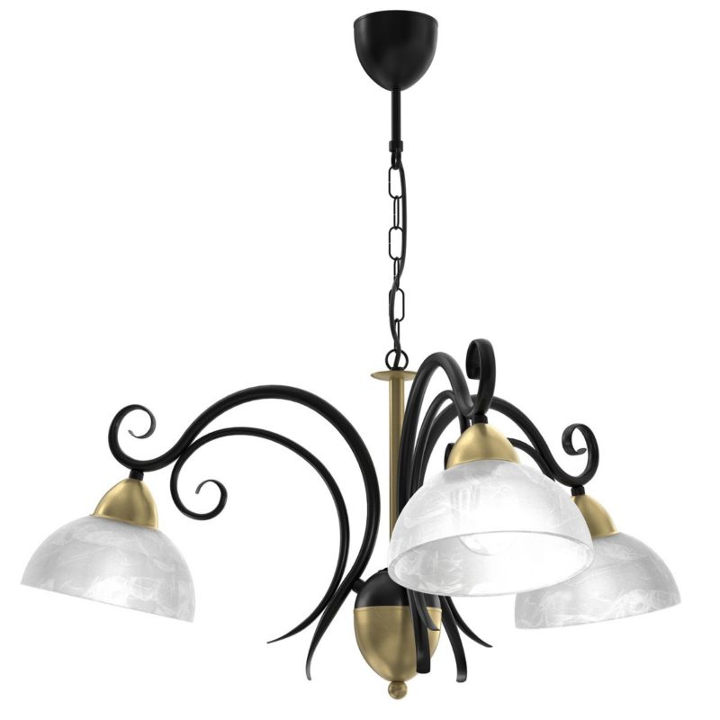 Lampa wisząca Luminex Aurora 9796 czarny mat-mosiądz antyczny-patyna dekoracyjna 3xE27 x 15W 1 szt.