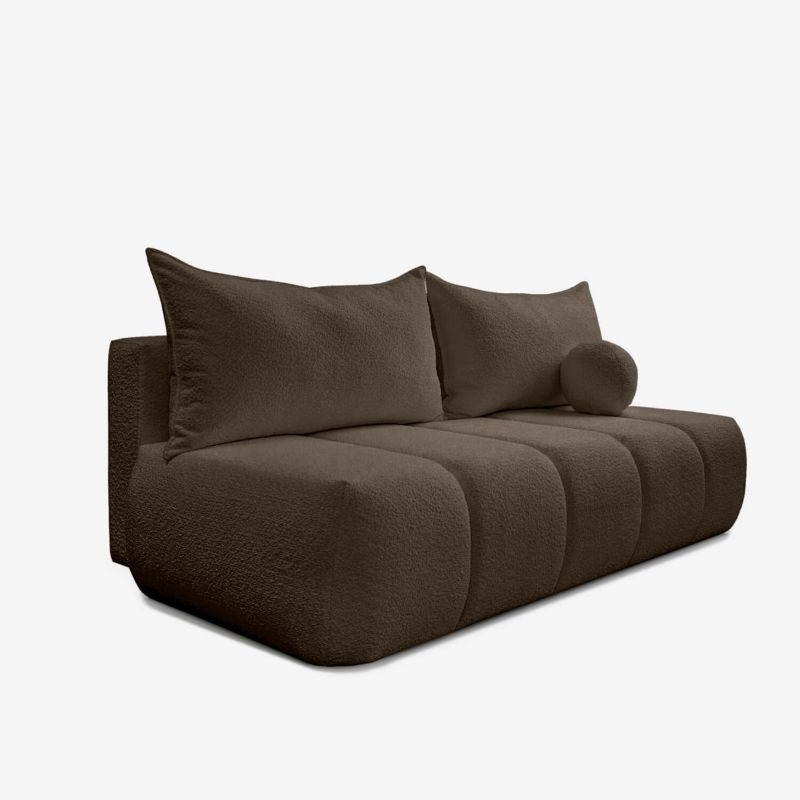 Sofa Mebel Elite SARIA Rozkładana Kanapa z Funkcją Spania Dwuosobowa Do Salonu Brązowy 1 szt