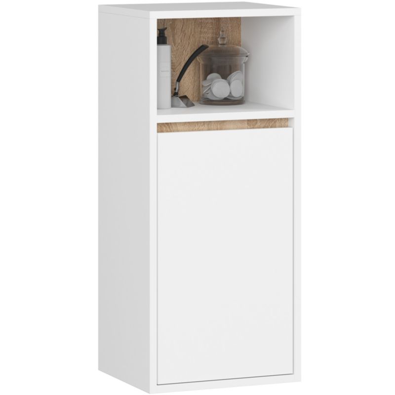 Szafka łazienkowa wisząca AKORD VAMI Biała, Dąb Sonoma 35 cm 1 drzwi 3 półki 35x80x30 cm 1 szt.