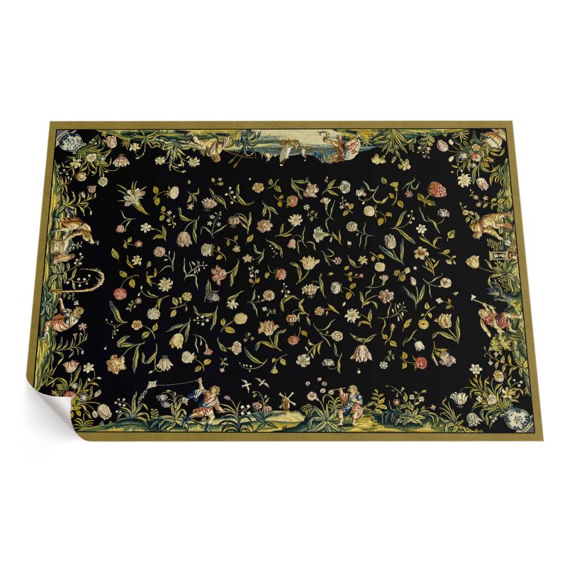 Balkonowy Dywan Winylowy UV ArtPrintCave 120x180 cm Rozsypana flora drobne kwiaty vintage 1 szt.