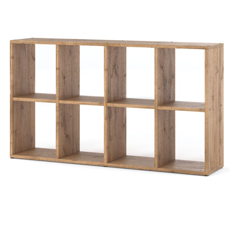 Regał Otwarty Stiv-Meble Dąb Wotan 8 Półek Na Książki Szafka Komorowa 129.4X29X70,4Cm 1 szt.