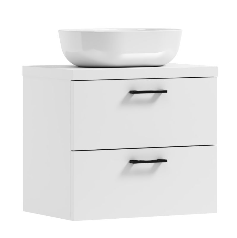 Szafka łazienkowa wisząca LUNA 50 biały/GOLD z umywalką Blanco 1 szt.
