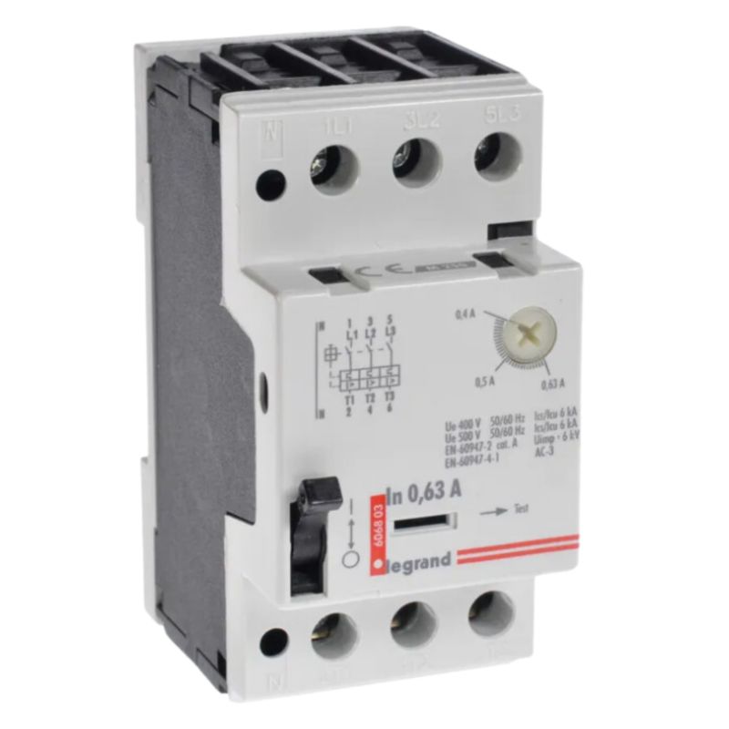 Wyłącznik silnikowy Legrand M 250 Ac3 0,63A Termiczny Elektromagnetyczny 1 Szt
