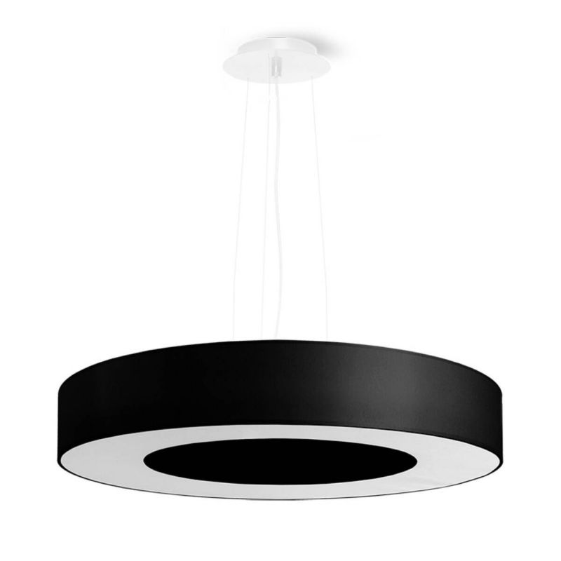 Lampa wisząca Sollux Lighting Saturno Slim 7498 czarna szerokość 50 cm 5xE27 x 1 szt.