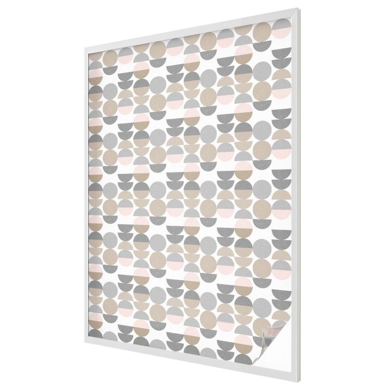 Folia Okienna Wallfluent 100x146 cm Chroniąca Prywatność Geometryczne okręgi i półokręgi w delikatnych barwach 1 rol.