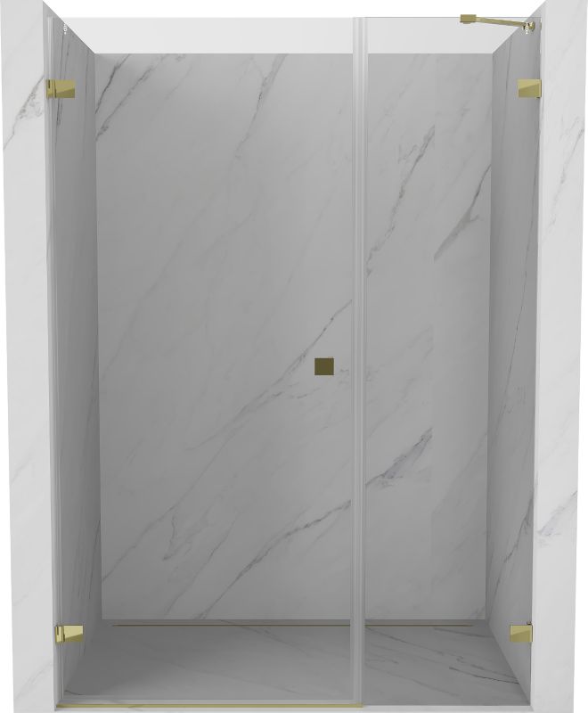 Drzwi prysznicowe uchylne Mexen Lunar-B złote 145 cm 1 szt.