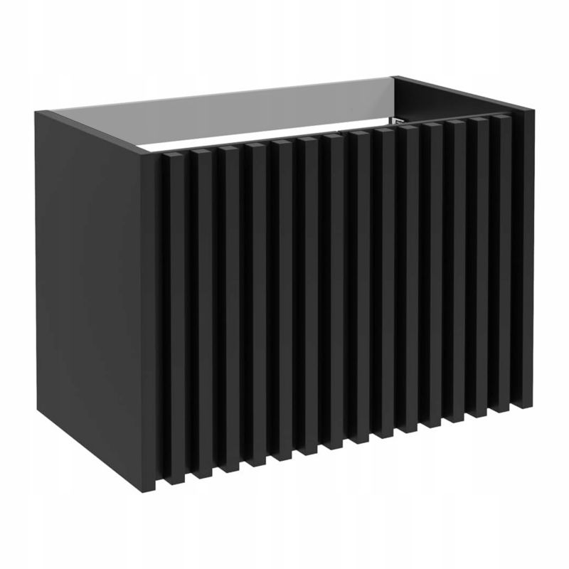 Szafka Łazienkowa Stamar pod Umywalkę / Blat 800 mm Czarna Matowa Lamele Wisząca MDF 1 szt