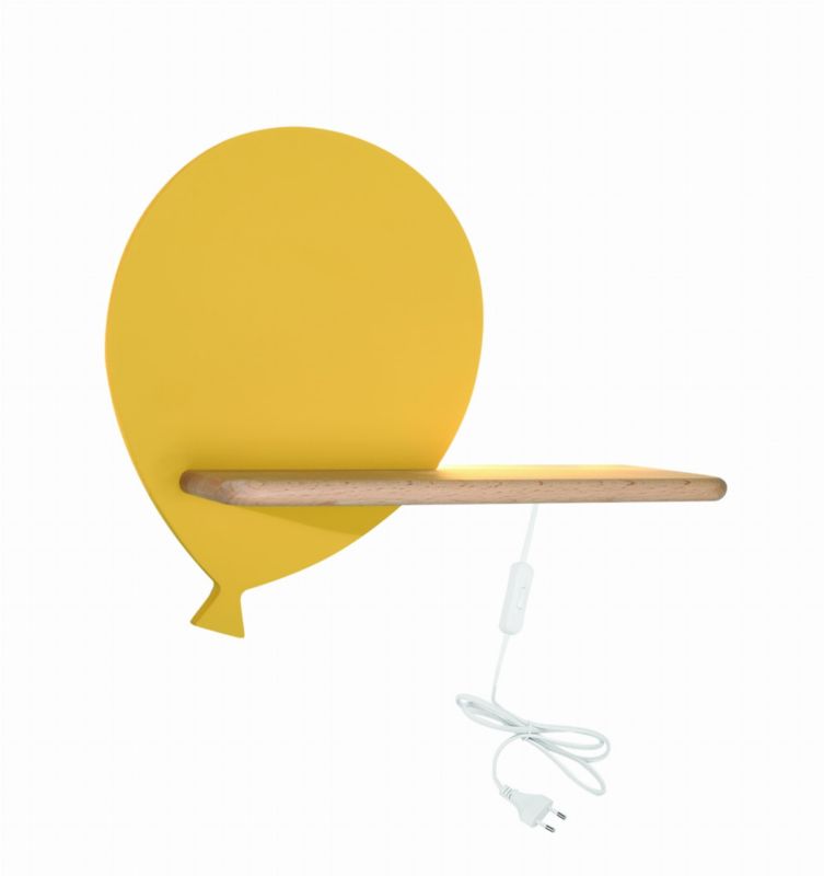 Kinkiet Candellux Baloon jasne drewno i żółty LED 4W 4000K 200lm IP20 wym: 26 x 31 x 12 cm - 1 szt.