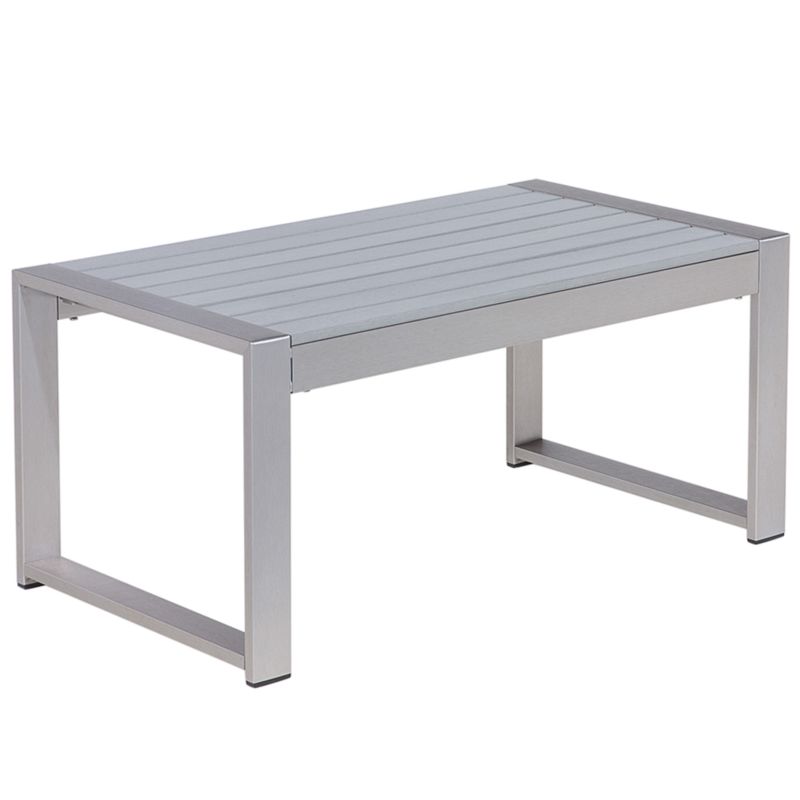 Stolik kawowy ogrodowy Salerno 90 cm 50 cm Metal Jasnoszary 1 szt.
