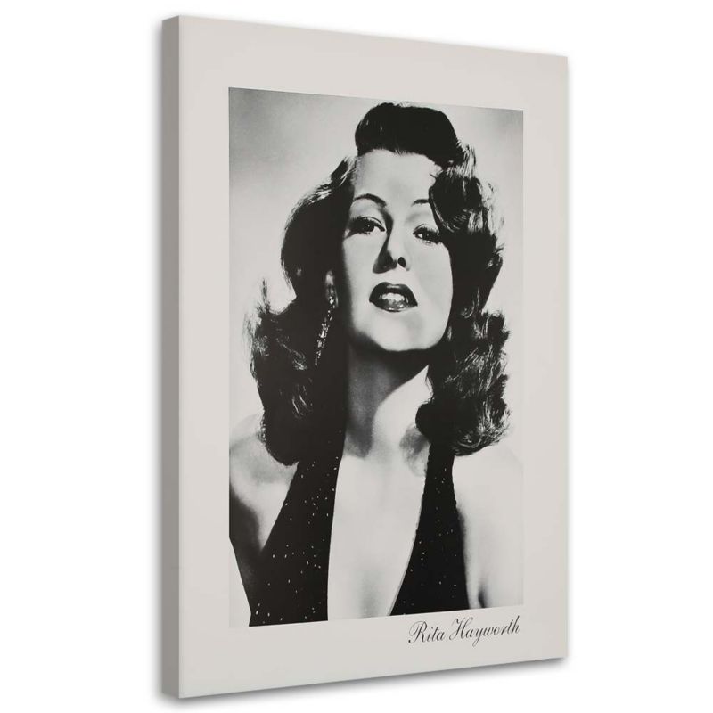 Obraz na płótnie Feeby Rita Hayworth - czarno biały portret 20x30cm 1szt