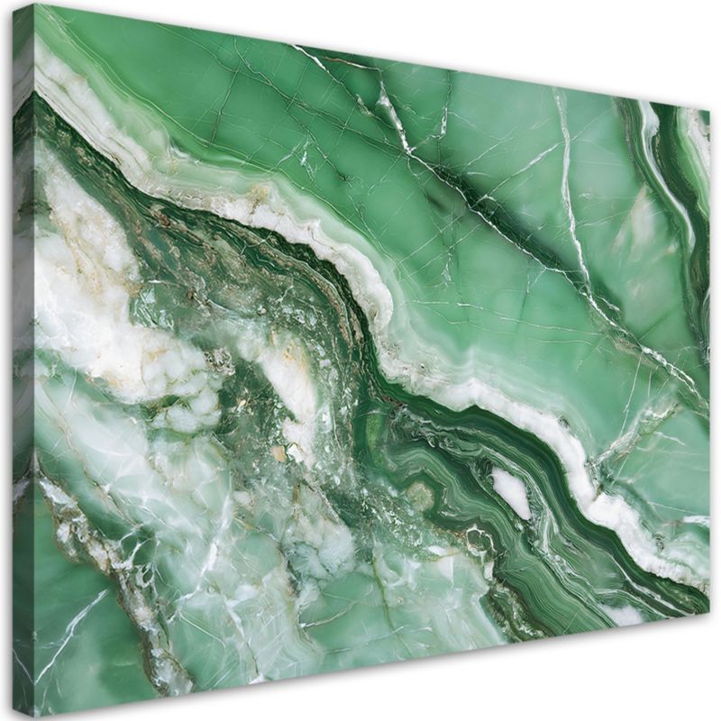 Obraz na płótnie Feeby Zielony Marmur Styl Glamour 100x70cm 1szt
