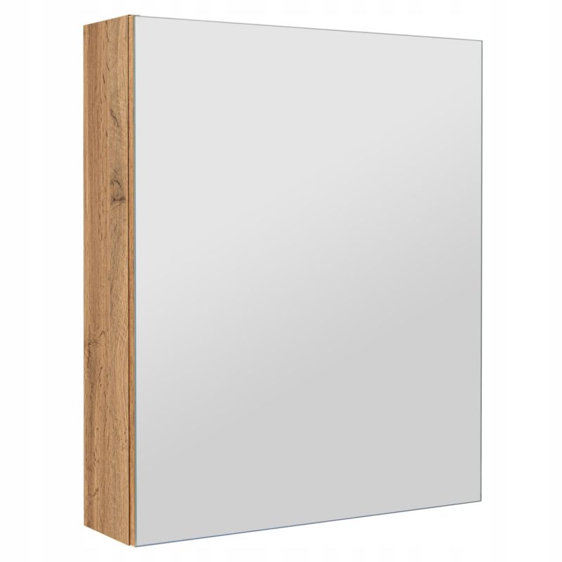Szafka łazienkowa z lustrem MyFurni, 50 cm, dąb wotan, wisząca, lustrzana, 1 szt.