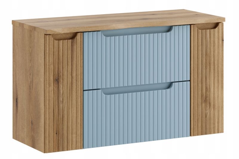 Szafka łazienkowa Furnidea 100 cm denim z blatem dąb Coast Evoke Nova 1 szt.