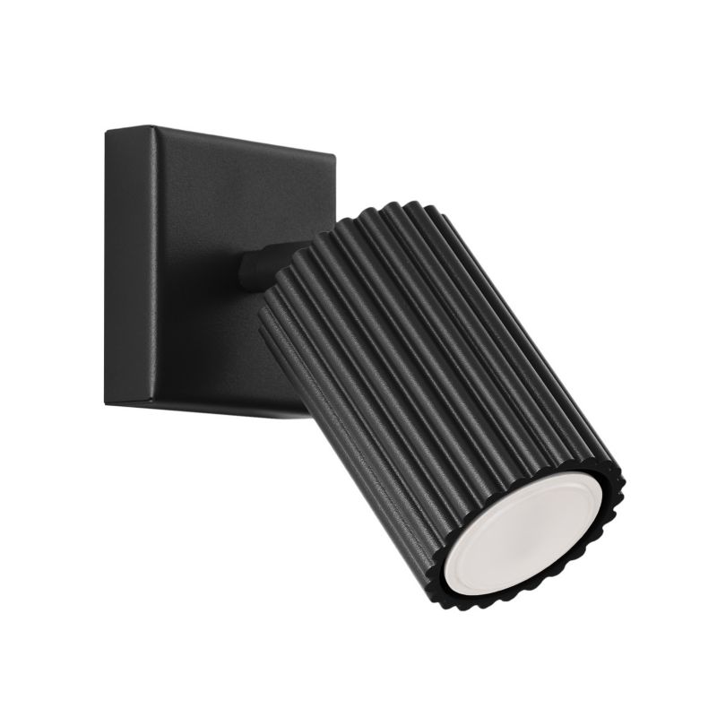 Kinkiet ścienny Sollux Lighting Karbon czarny do sypialni 1 x GU10 x IP20 wym: 8 x 16 x 8 cm - 1 szt.