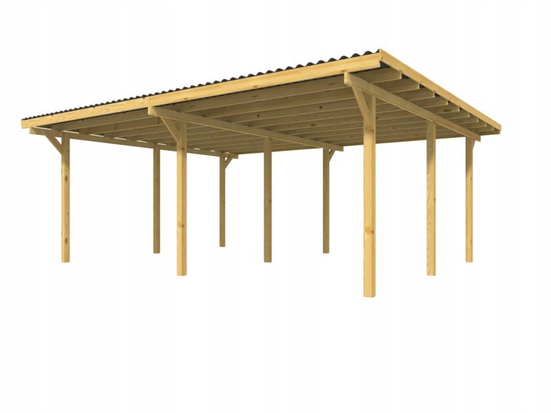 Wiata garażowa podwójna RSCBis z dachem z płyty PCW 595 x 495 cm 1 szt.